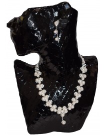 Rhinestone and Pearl Necklace and Earring set