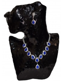 Crystal Sapphire Necklace and Earring Set