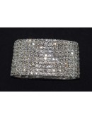 10 Strand Silver Rhinestone Bracelet