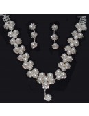 Rhinestone and Pearl Necklace and Earring set