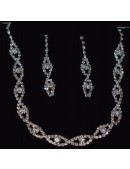 Bridal Crystal Necklace Set with Earrings