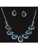 Blue and Silver Rhinestone Jewellery Set 