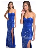 Milano E1826 Royal Blue Sequin Gown - 1